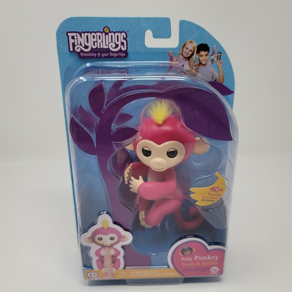 Fingerlings‎ Baby Monkey Bella Pink Yellow Hair Interactive Toy WowWee New - Picture 5 of 5